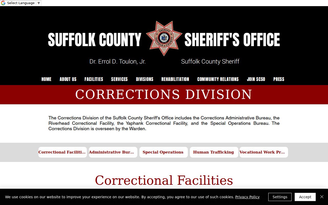 Suffolk County arrest records Riverhead and Yaphank jail information